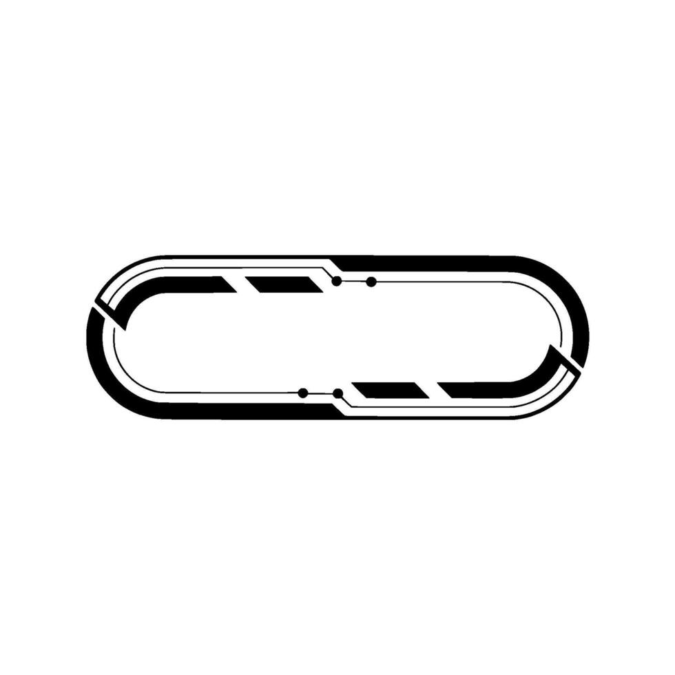 Tech Abstract Element Modern Black Oval Shape On White, Minimalist vector
