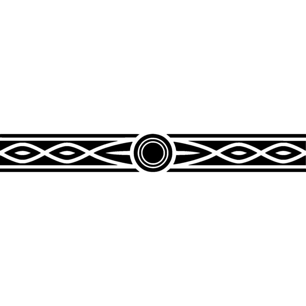 Geometric Black Ornament Element Decorative Border On White vector