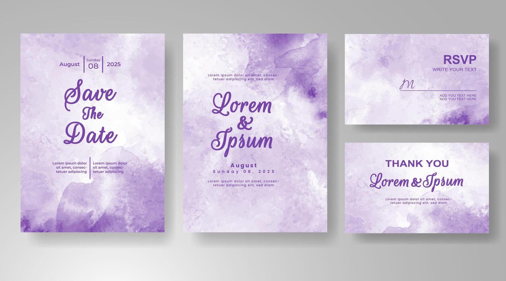 The flowing texture of watercolor makes this invite timeless. vector