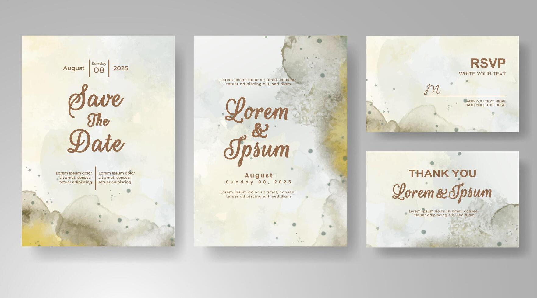This watercolor invitation evokes elegance with its minimal design. vector