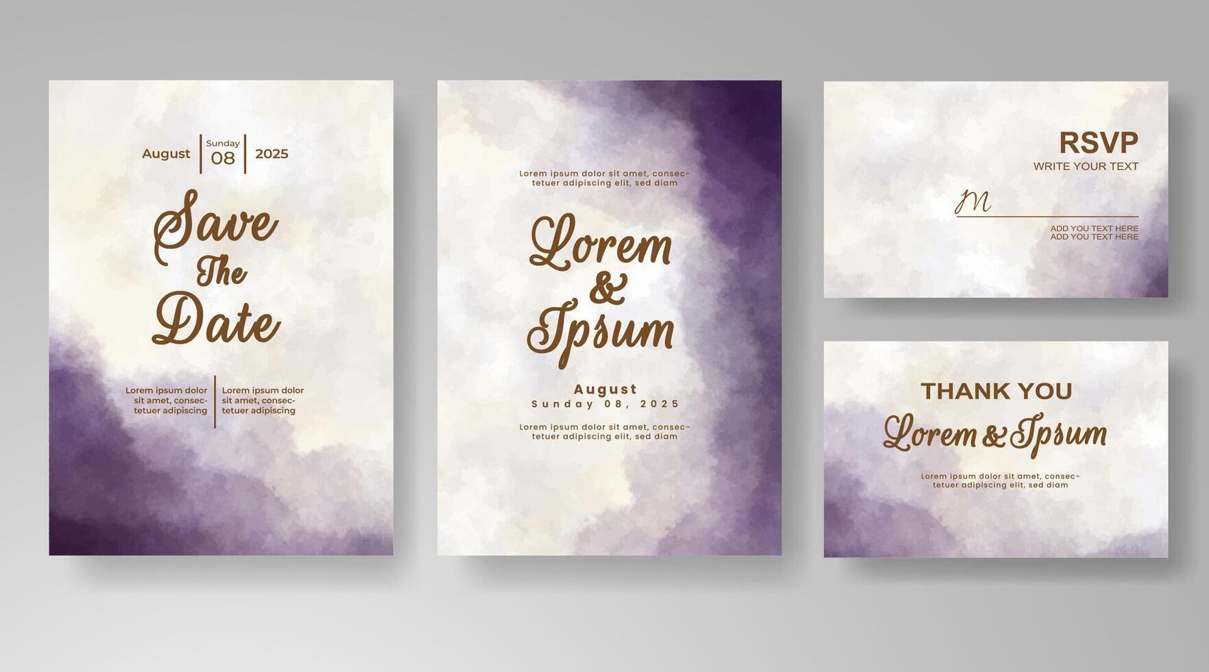 A vivid but soft palette adds personality to this romantic invite. vector