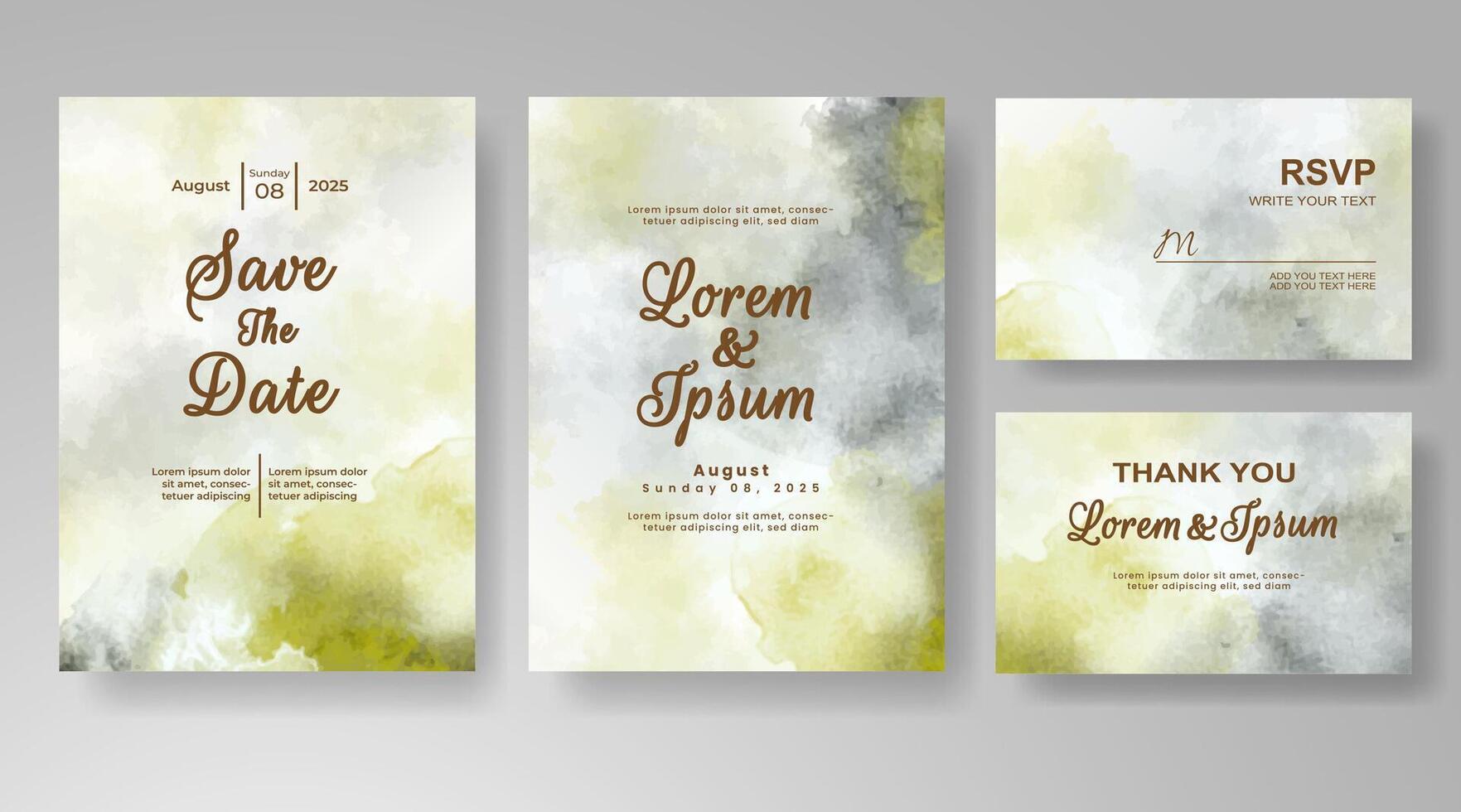 Watercolor flourishes lend a whimsical elegance to this design. vector