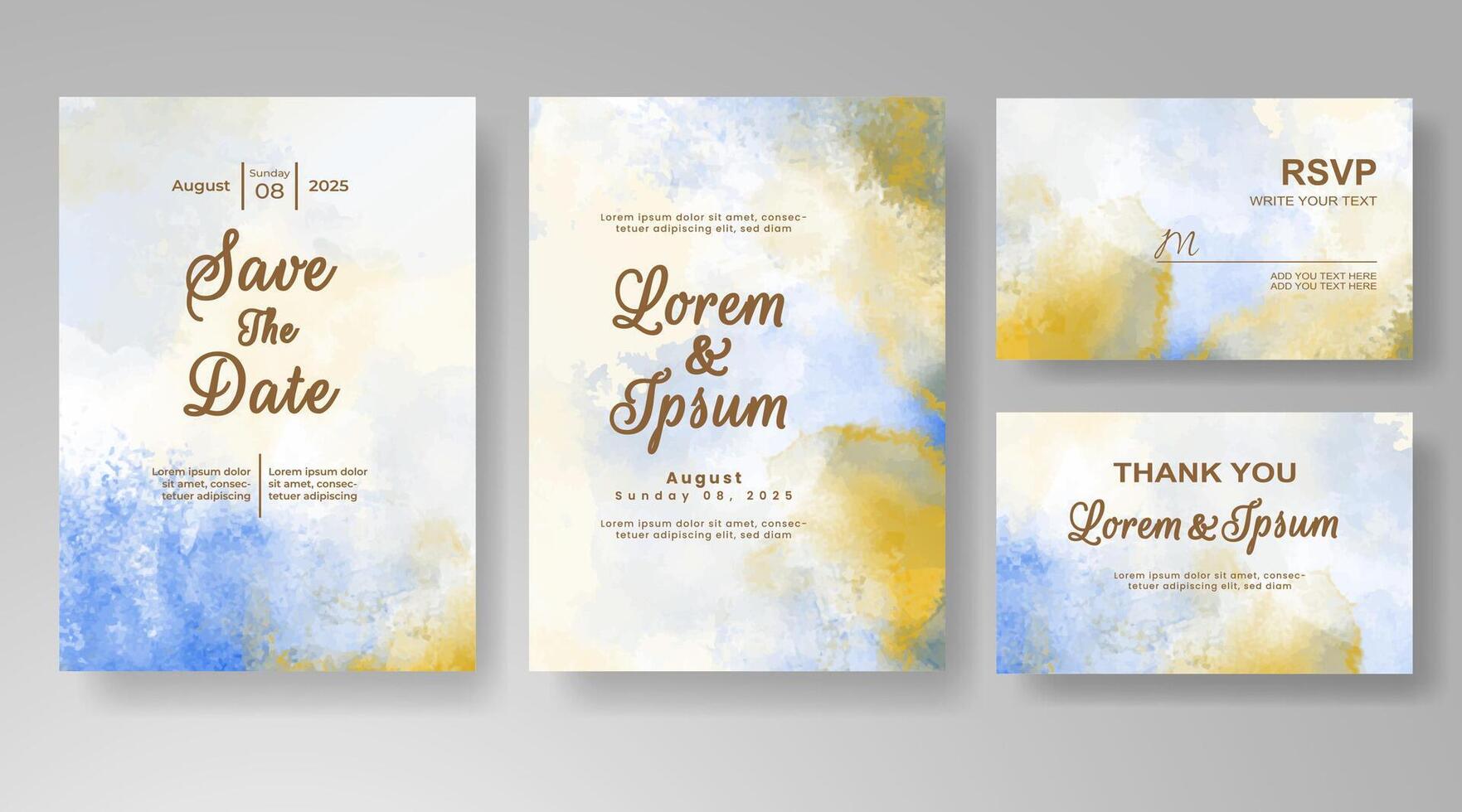 Soft splashes of color evoke heartfelt emotions in this wedding invitation. vector