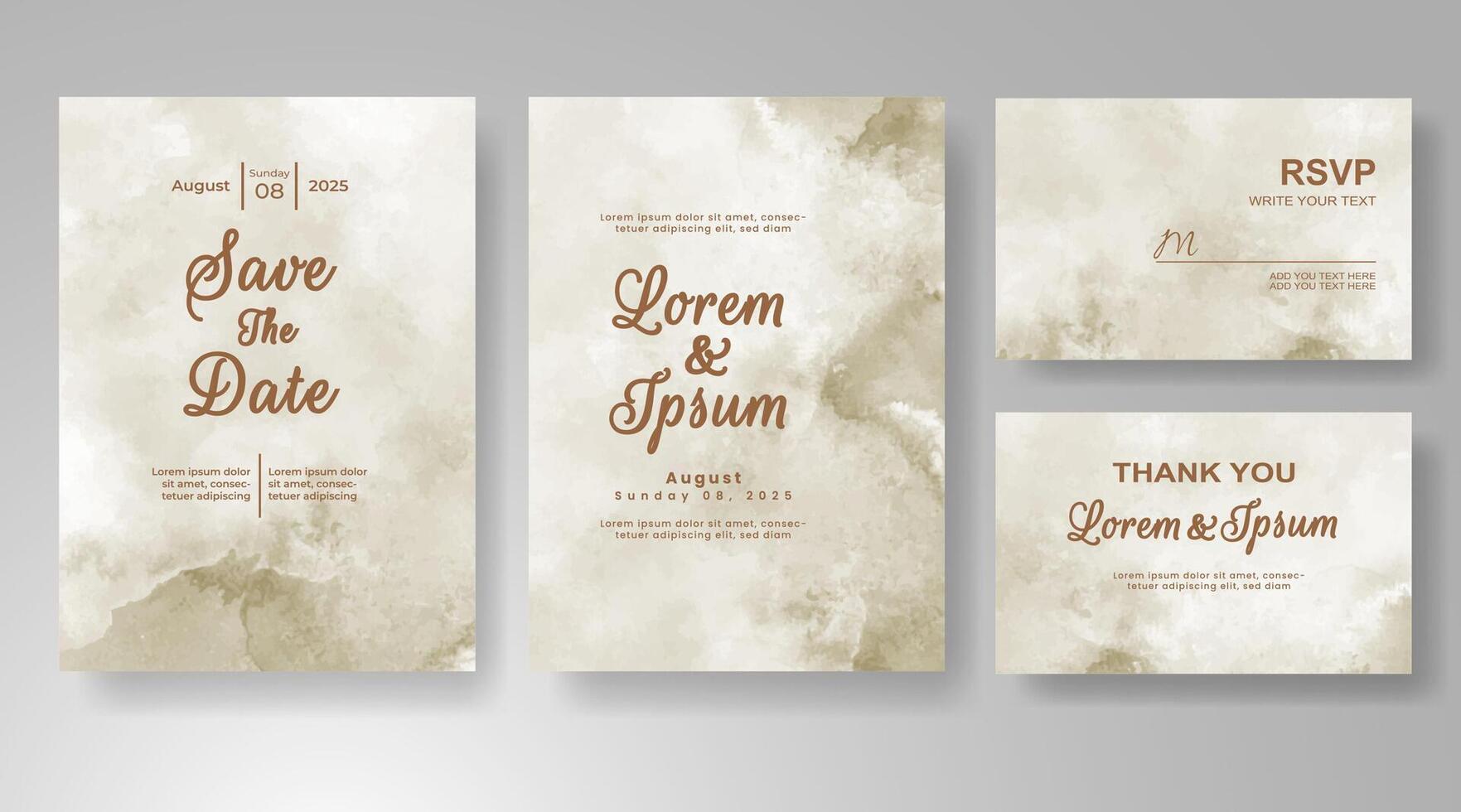 Organic watercolor strokes form a delicate and inviting wedding design. vector