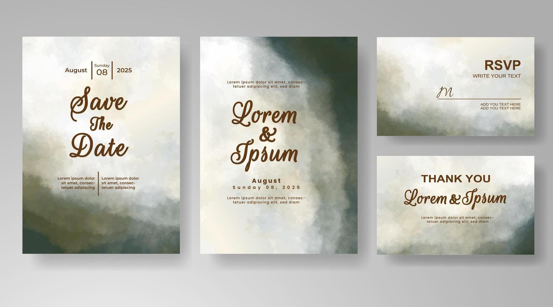 This elegant card showcases a watercolor gradient of romance. vector