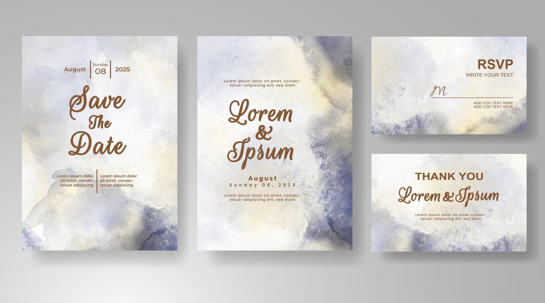 Blended tones create a poetic backdrop for your wedding details. vector