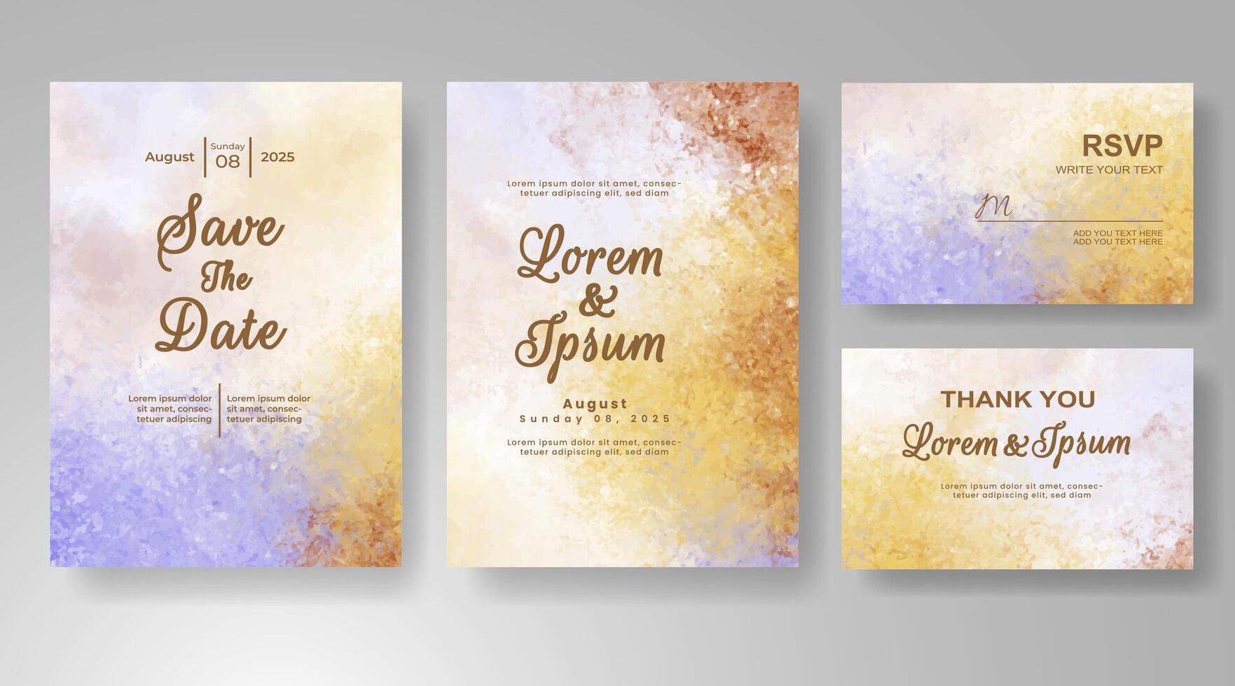 Romantic swirls of soft paint in wedding invitation form. vector