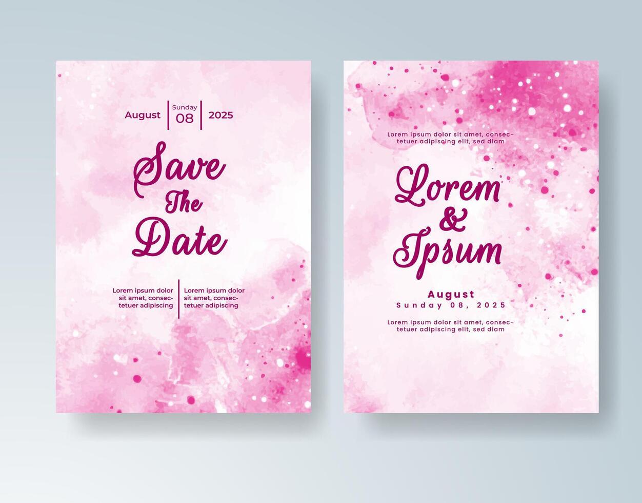 Softly saturated invitation with watercolor glow. vector