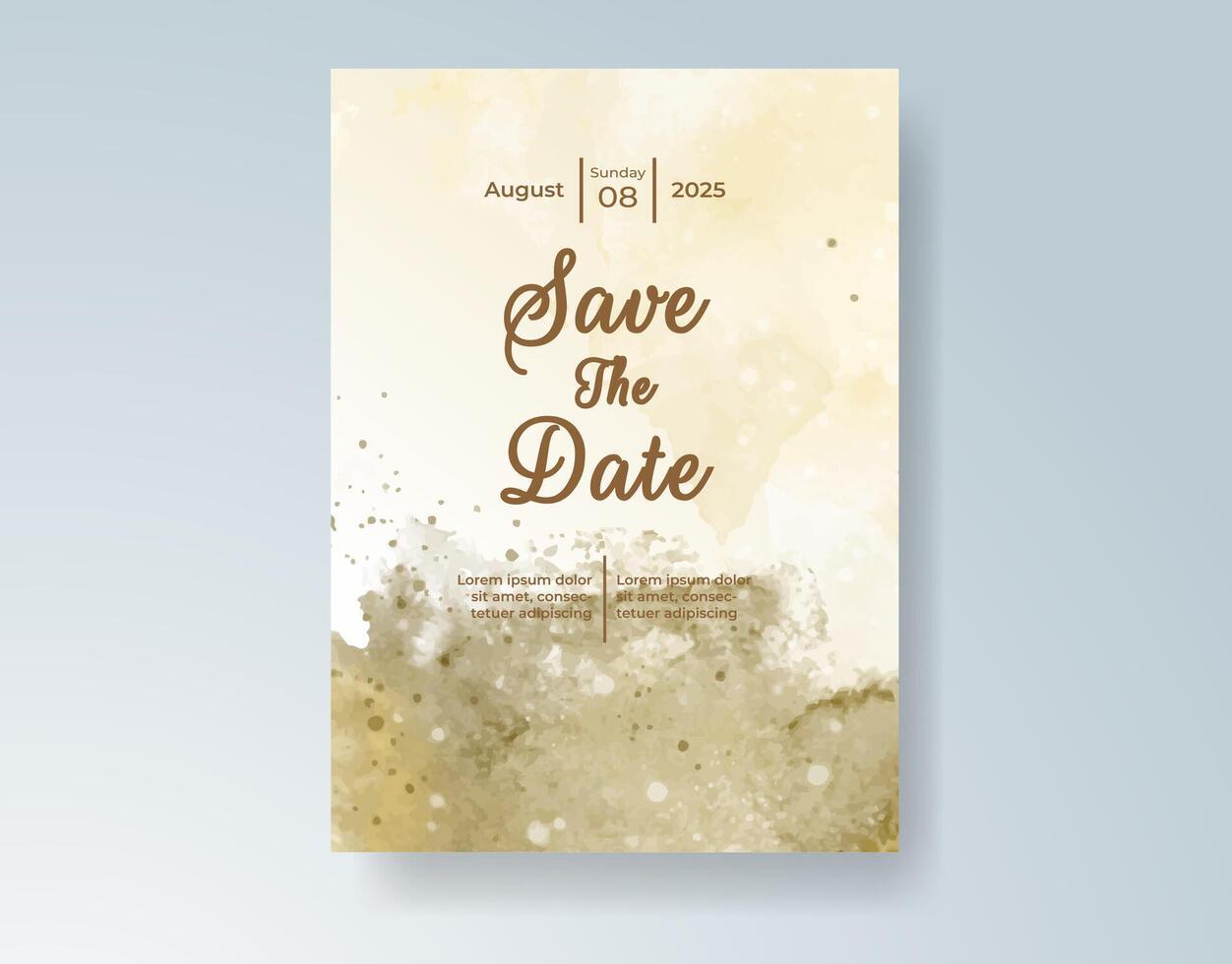Classic invitation featuring watercolor textures and calligraphy. vector
