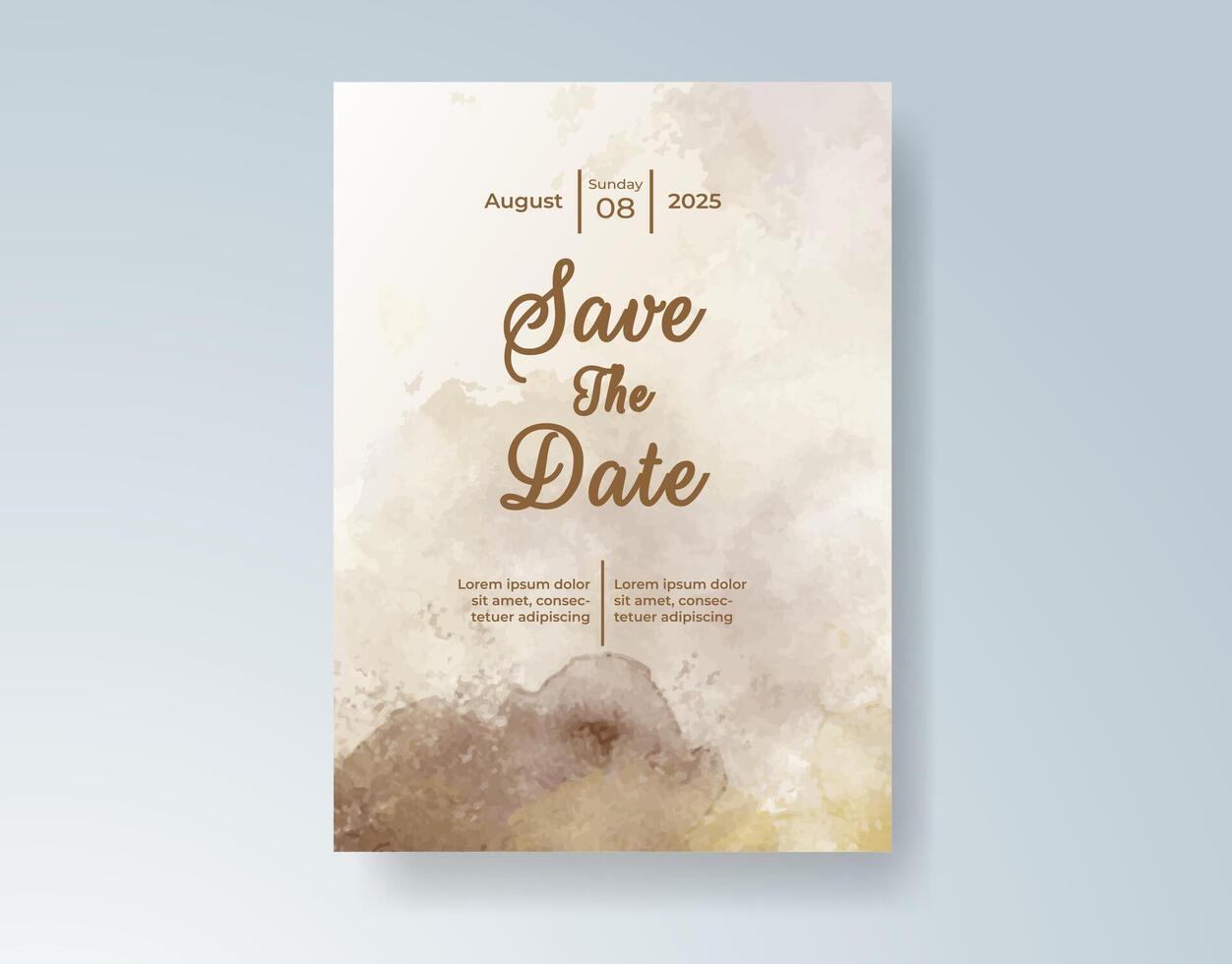 Romantic watercolor invitation design featuring floral blush and gentle strokes. vector
