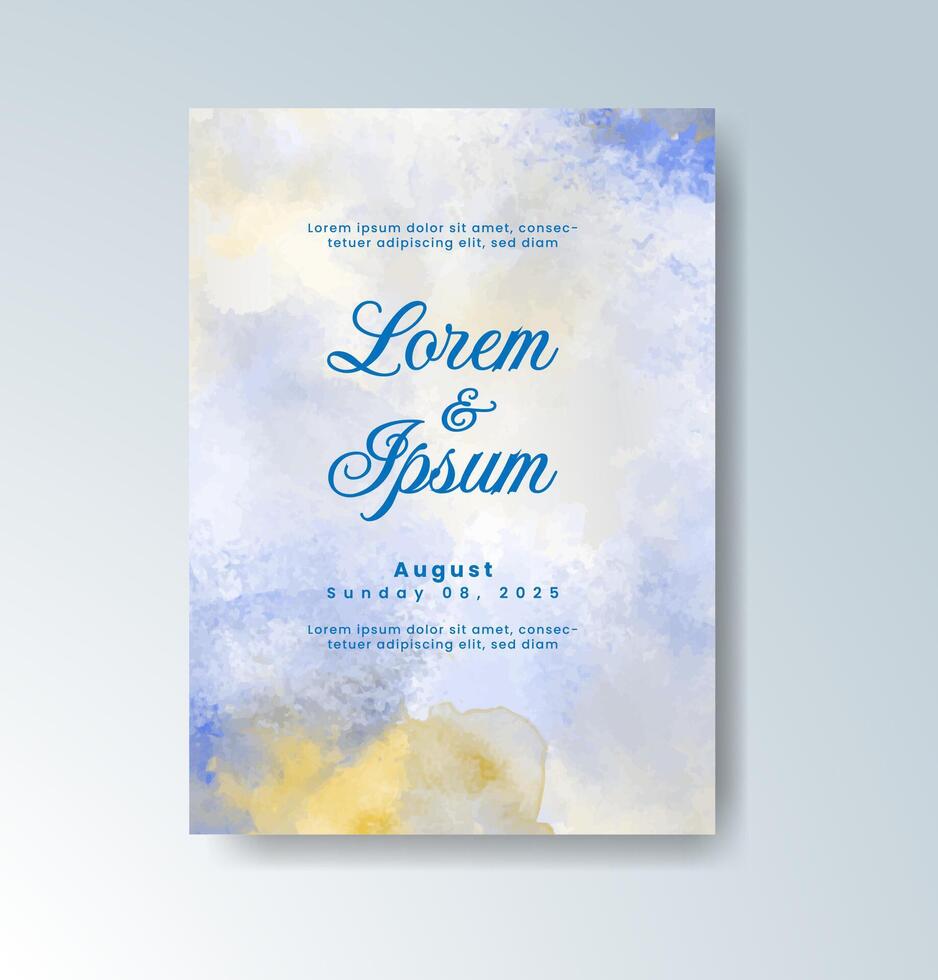 Boho wedding invitation with expressive splash art. vector