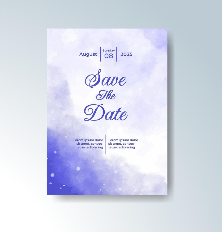 Abstract art-styled wedding invitation with splash tones. vector