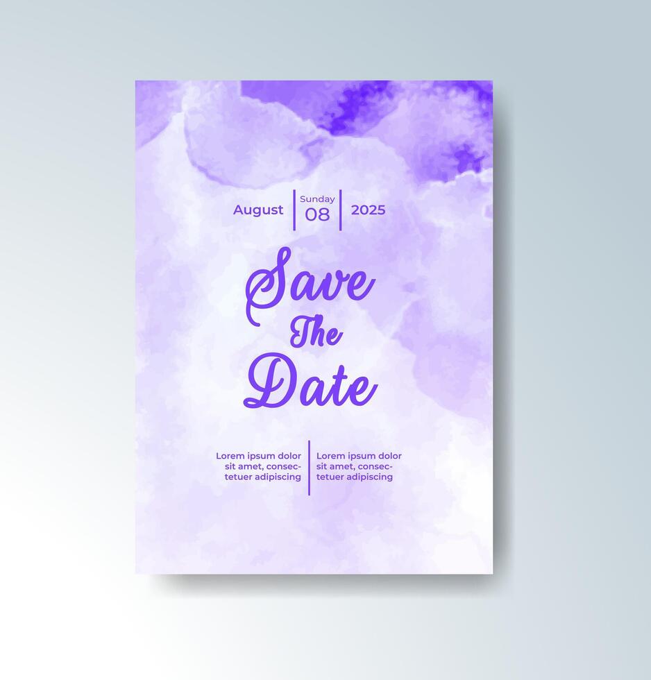 Sophisticated watercolor invitation with abstract paint bursts. vector