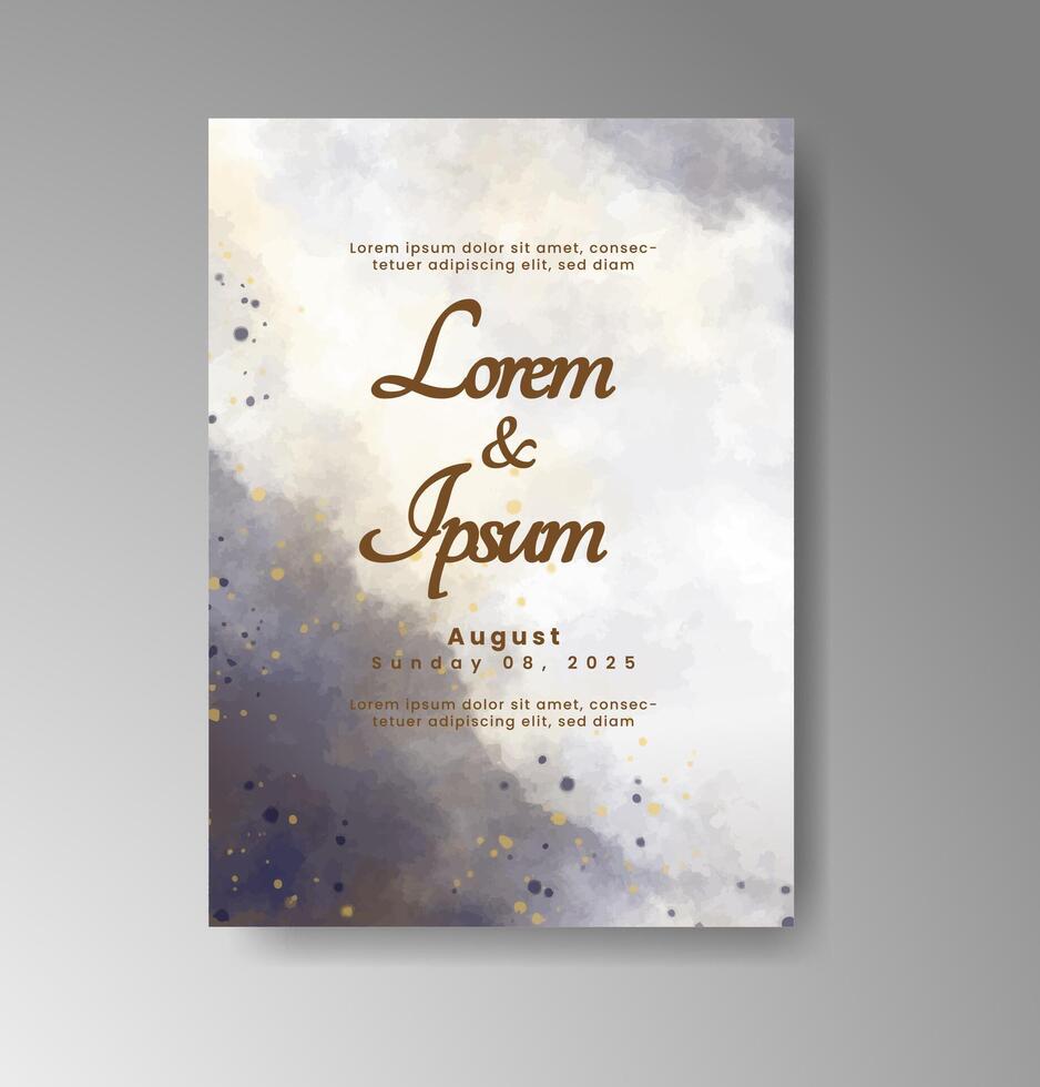 Abstract ink and watercolor fusion for a wedding card. vector