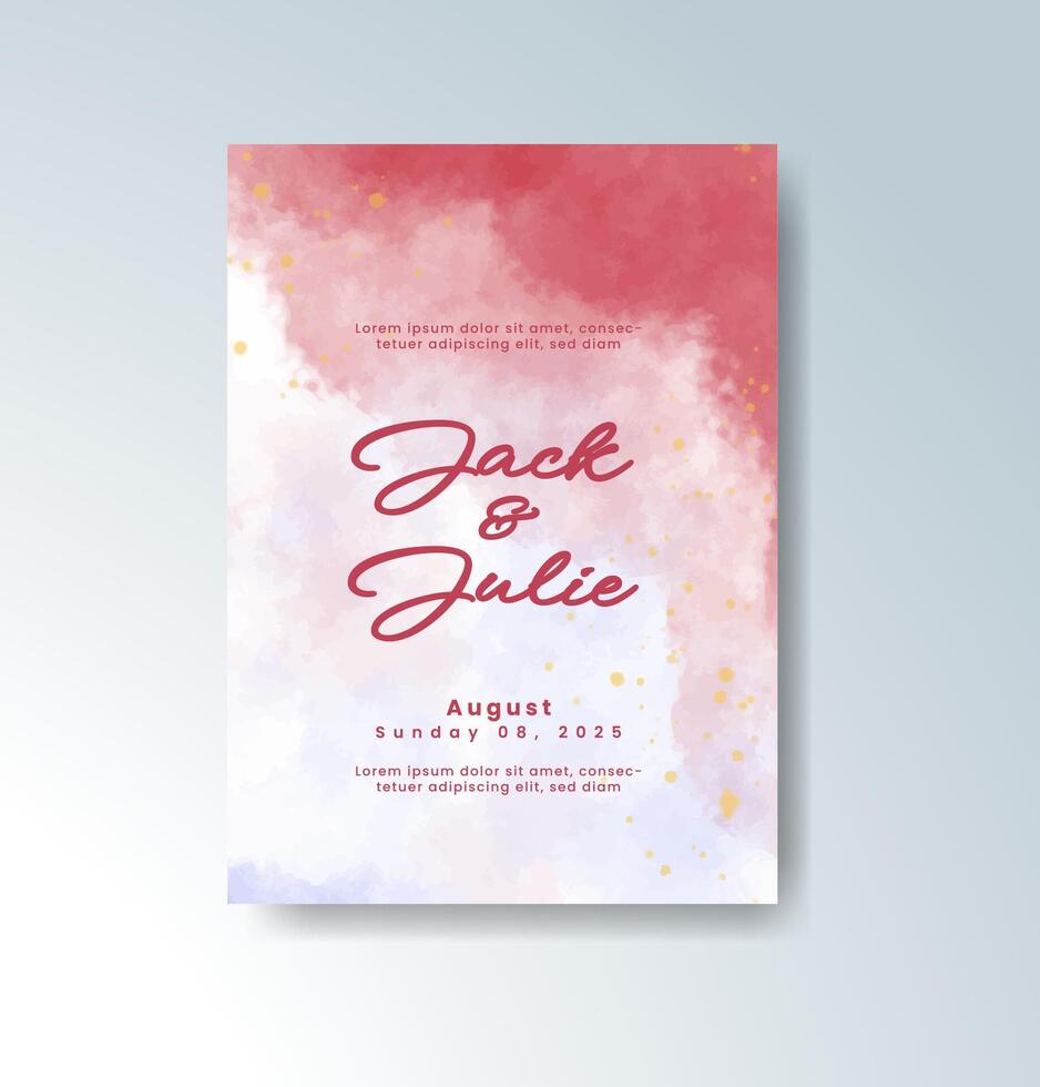 Unique invitation with colorful, spontaneous watercolor details. vector