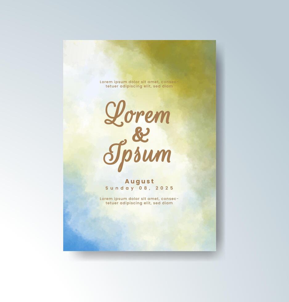 Bold watercolor splashes for a daring wedding card. vector