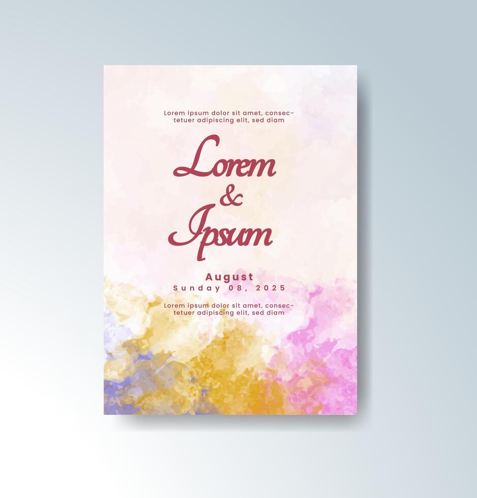 Creative wedding invitation with artistic splashes of paint. vector