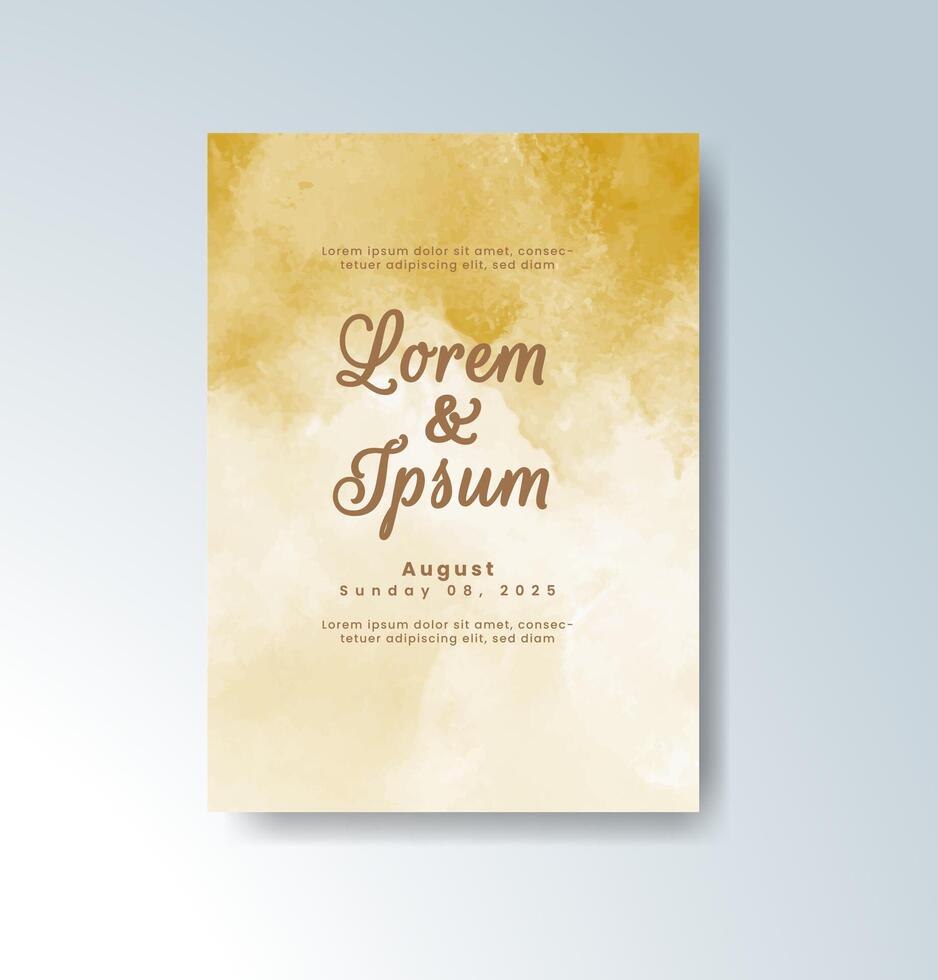 Ethereal wedding invite with hand-painted splash effects. vector