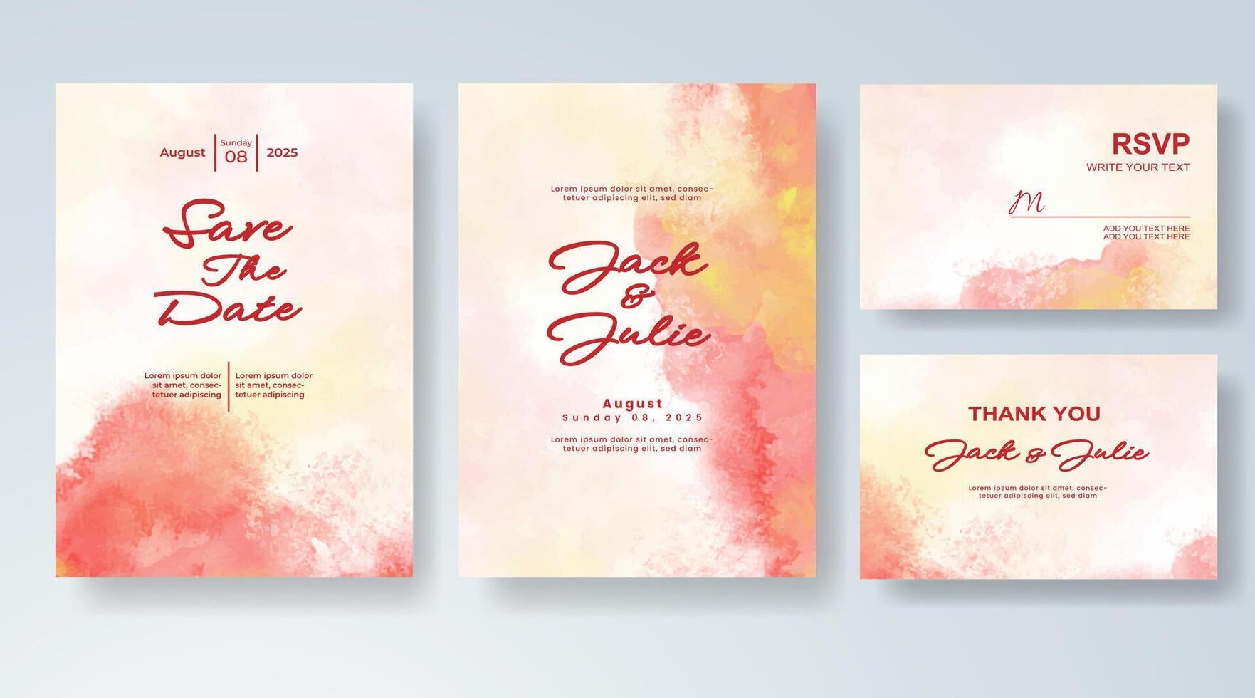 Minimalist invite with expressive watercolor accents. vector