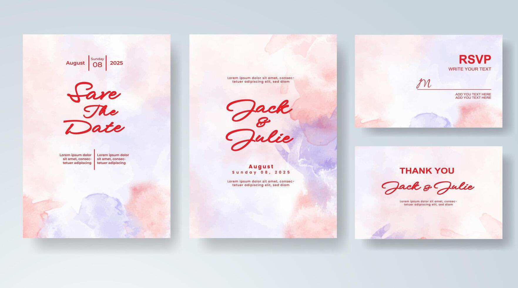 Light texture flow for painted wedding card. vector
