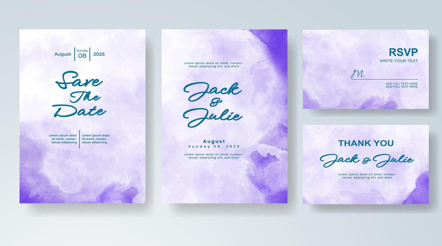 Wedding invite with abstract painted charm. vector