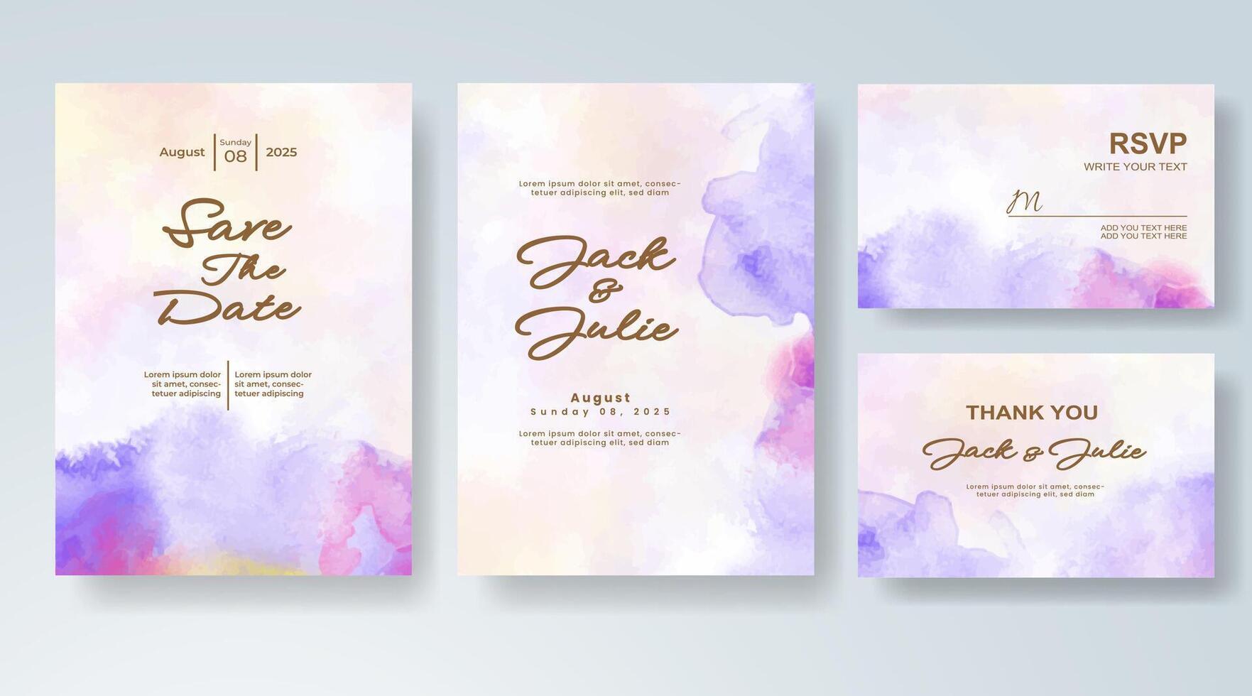 Abstract gradient design in wedding invite. vector