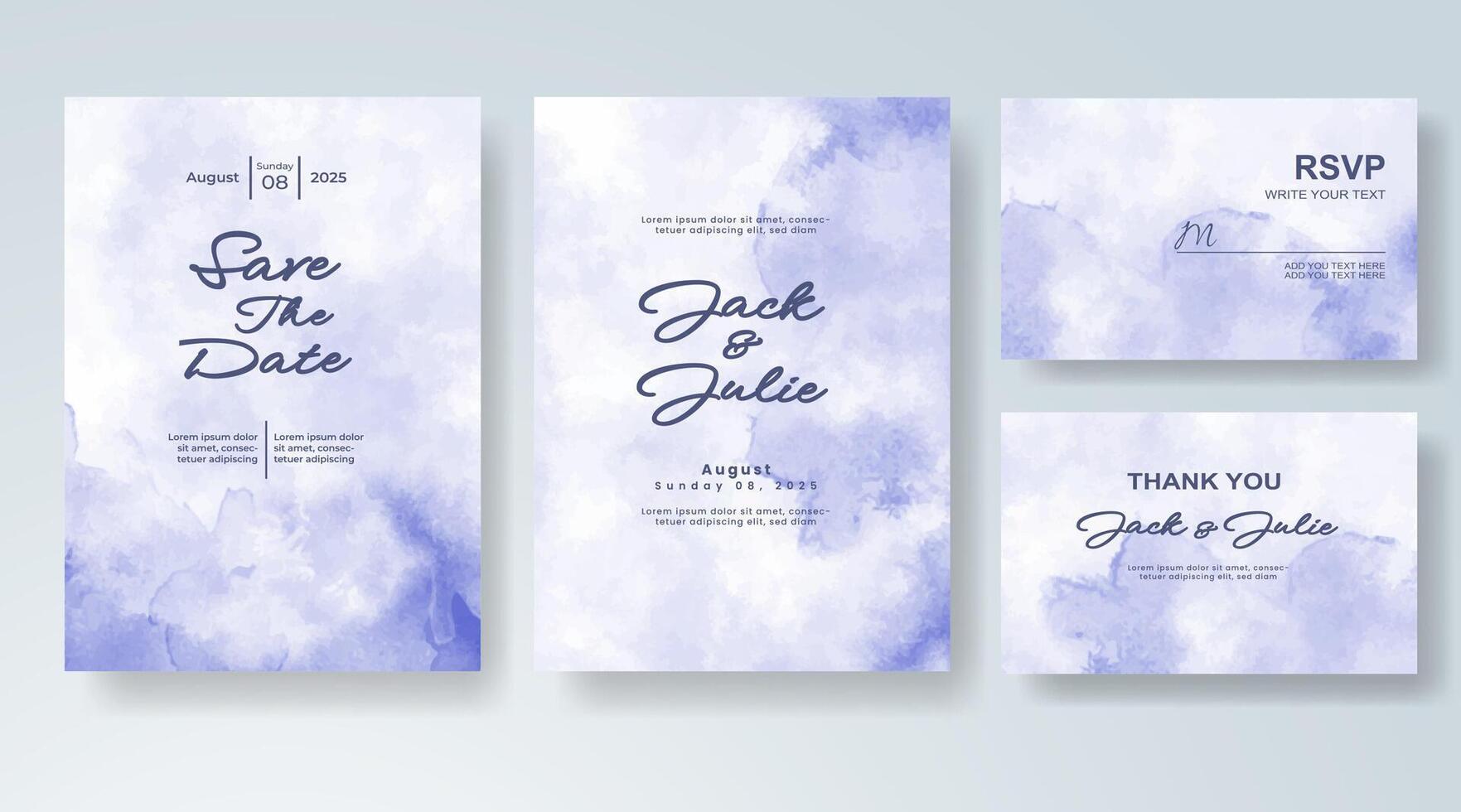 Serene brush pattern on invitation. vector