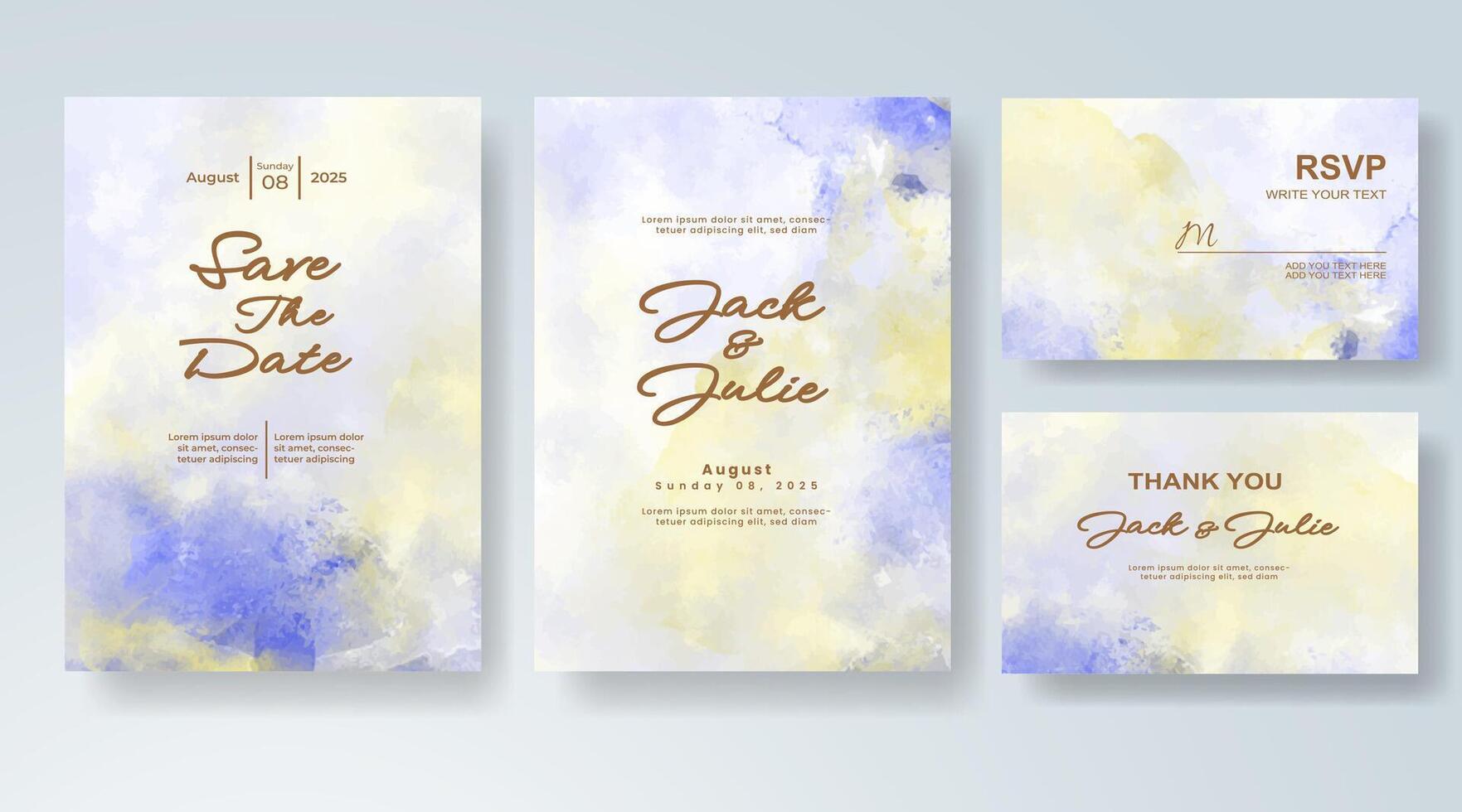 Subtle wedding invitation with artistic layers. vector