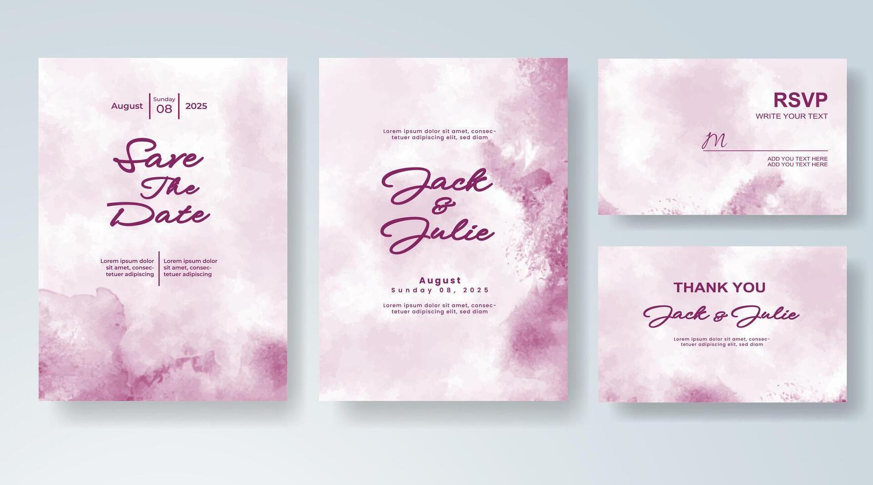 Romantic tones and brush textures in invite. vector