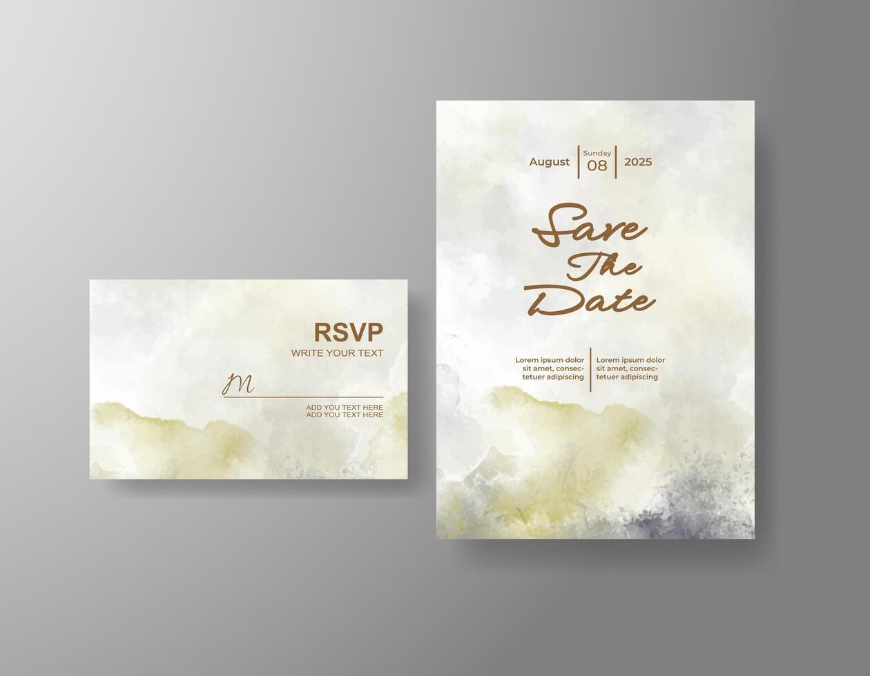 Smooth brushstrokes for soft wedding card. vector