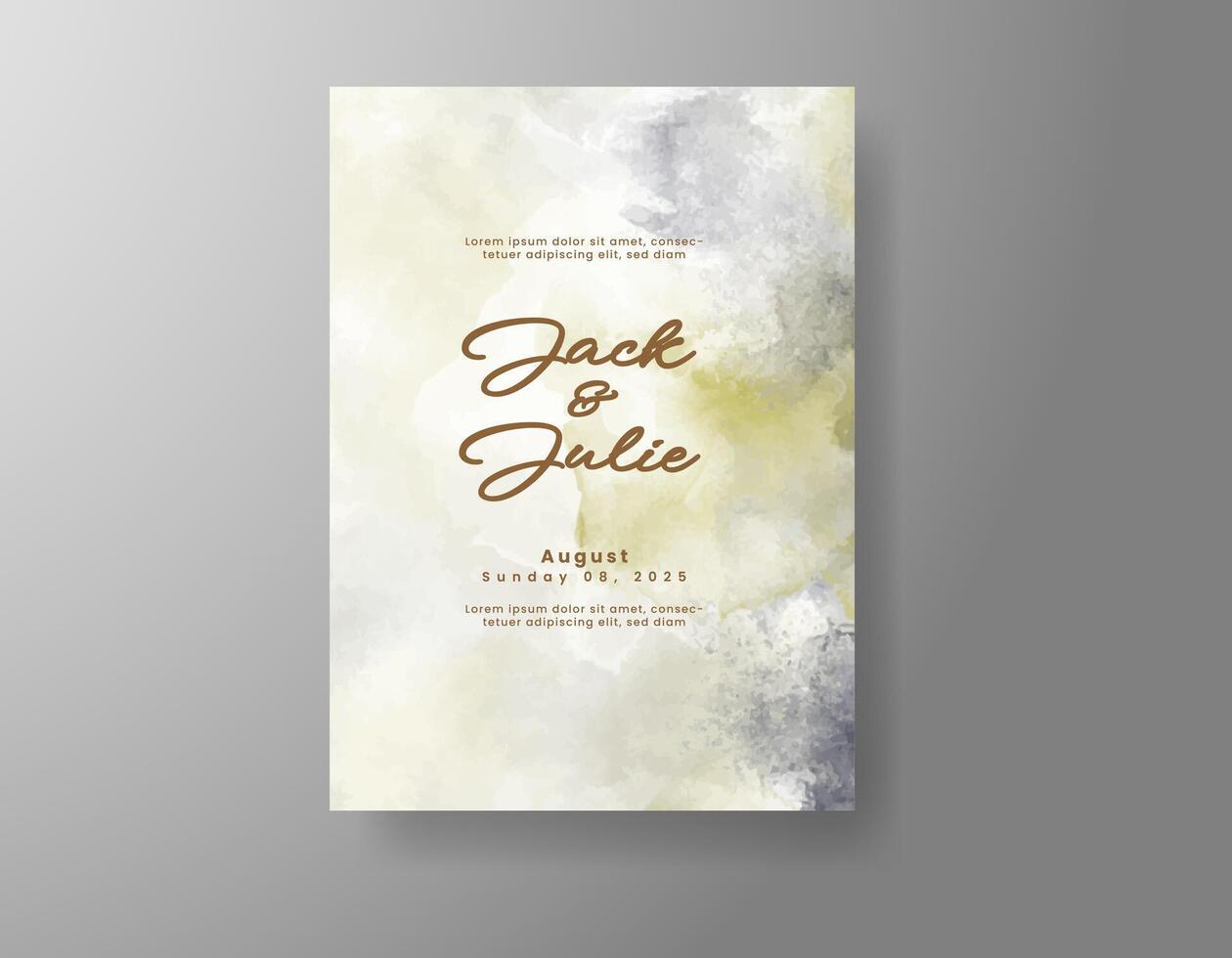 Subdued tones with painted touch in invitation. vector