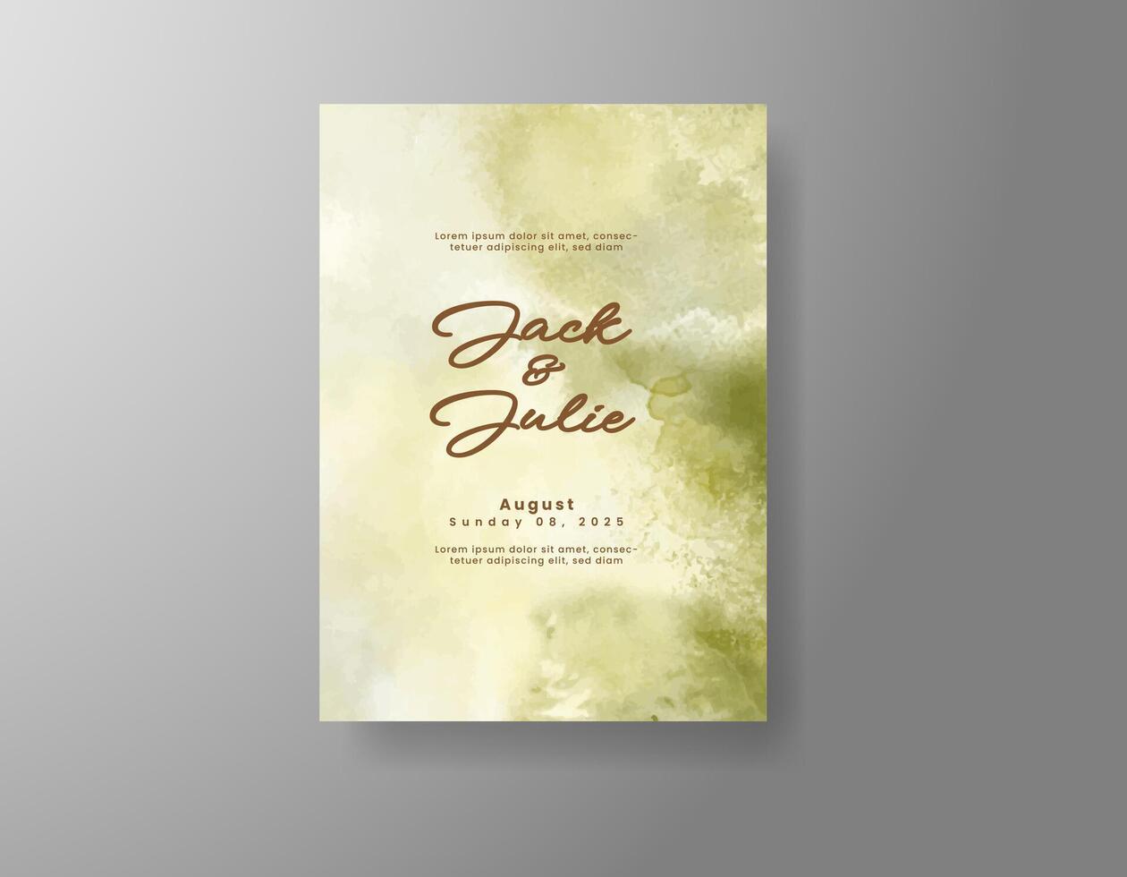 Fluid and colorful wedding card design. vector