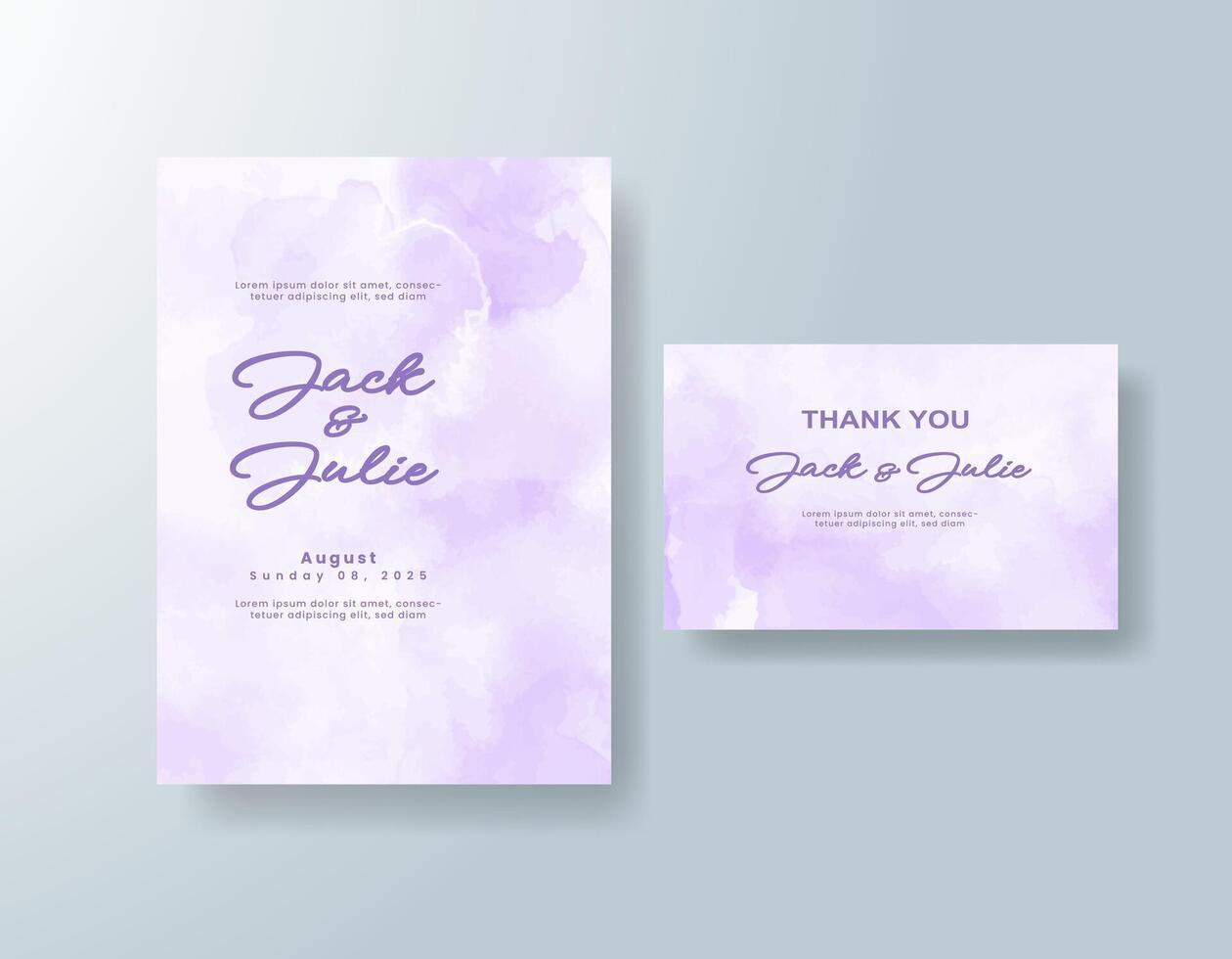 Watercolor invitation in soft ethereal tones. vector