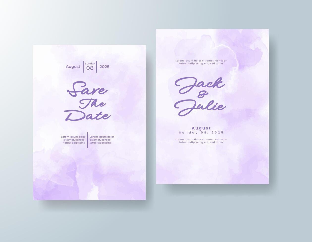 Graceful art expression in wedding invite. vector