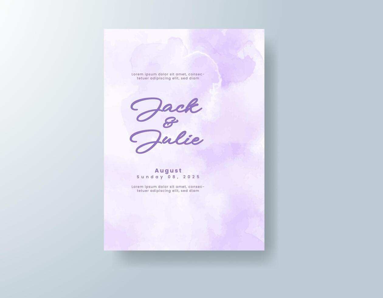 Soft movement in painted wedding card style. vector