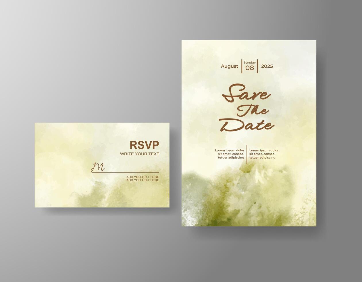 Abstract painting-style invitation for weddings. vector