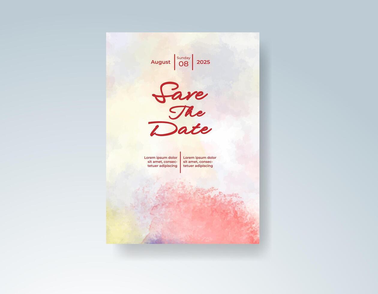 Wedding card with abstract soft brush art. vector