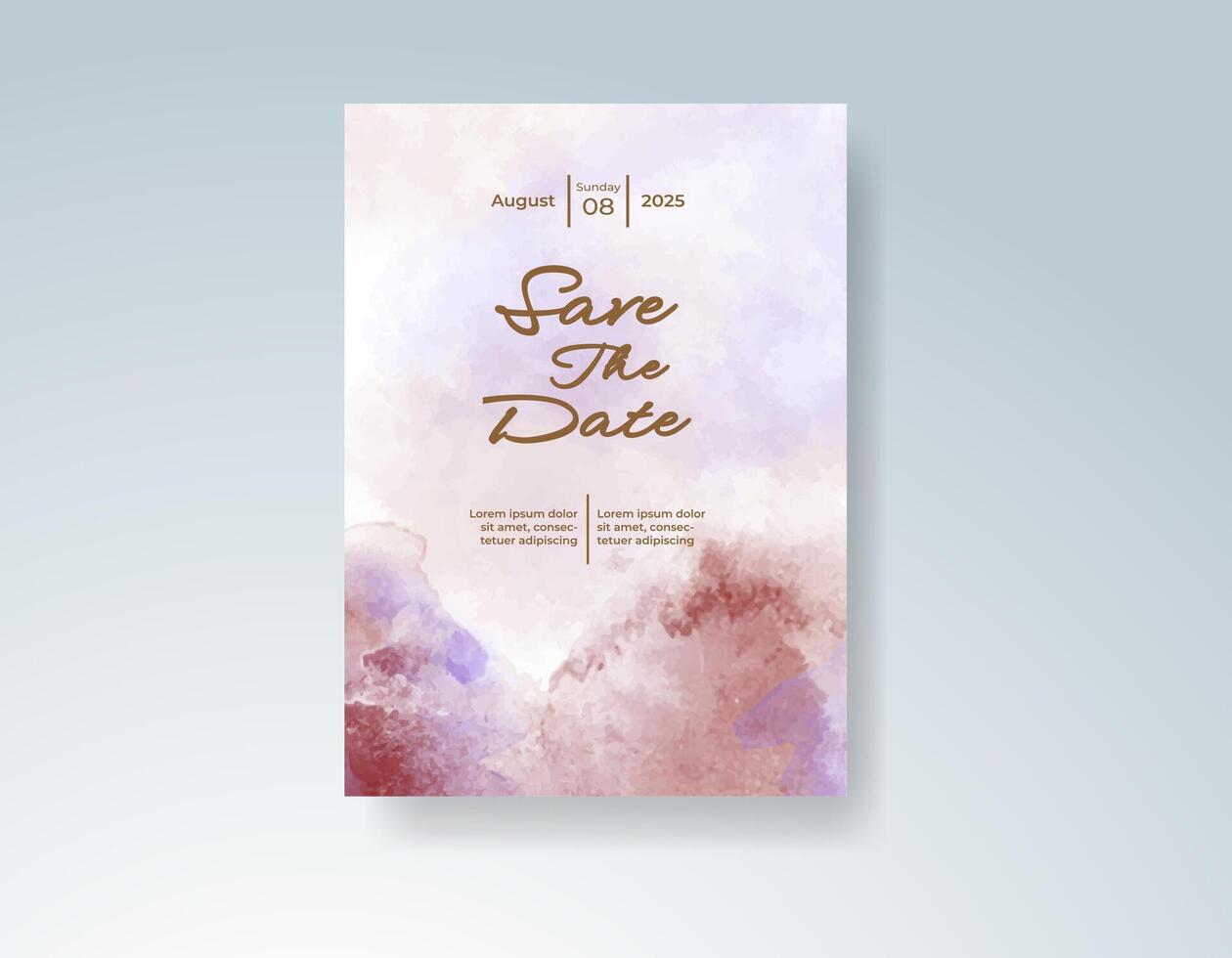 Custom abstract watercolor wedding invite. vector