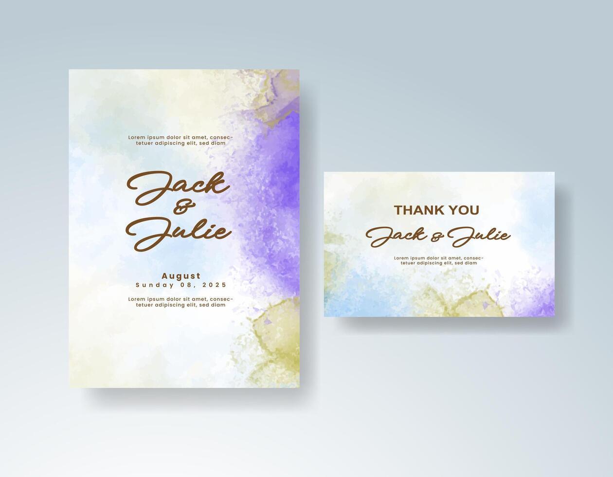 Soft and romantic watercolor background invitation. vector