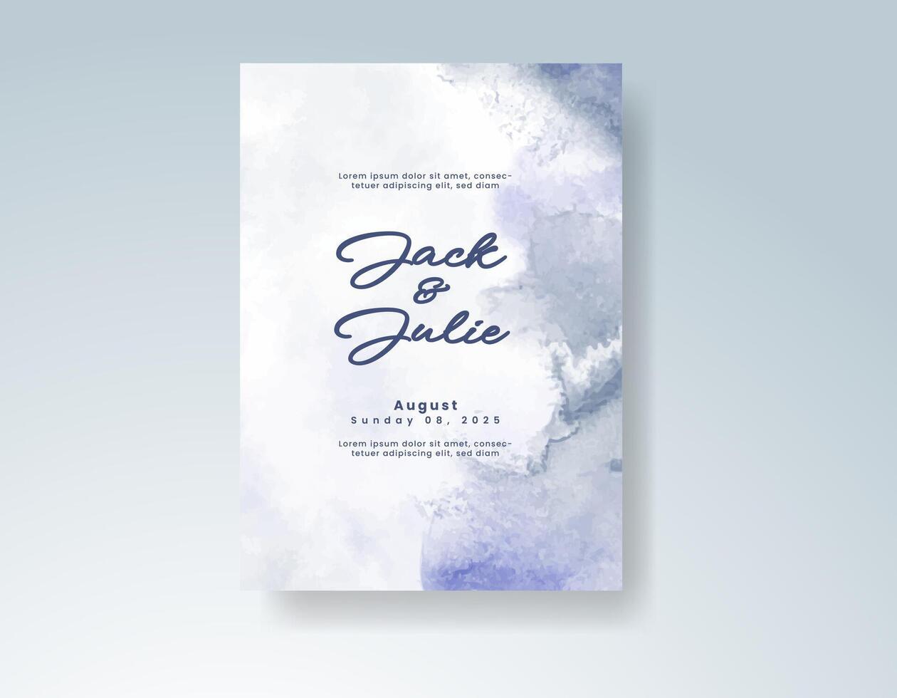 Blended tones in an artistic watercolor wedding design. vector