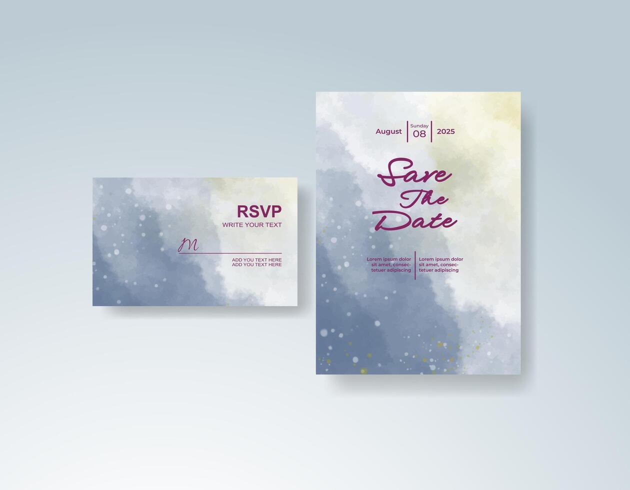 Fluid brushstroke invitation with watercolor charm. vector