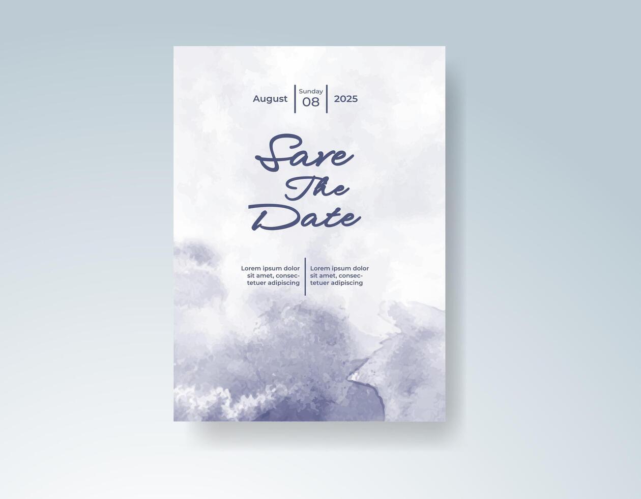 Watercolor wedding invite with dreamy abstract patterns. vector