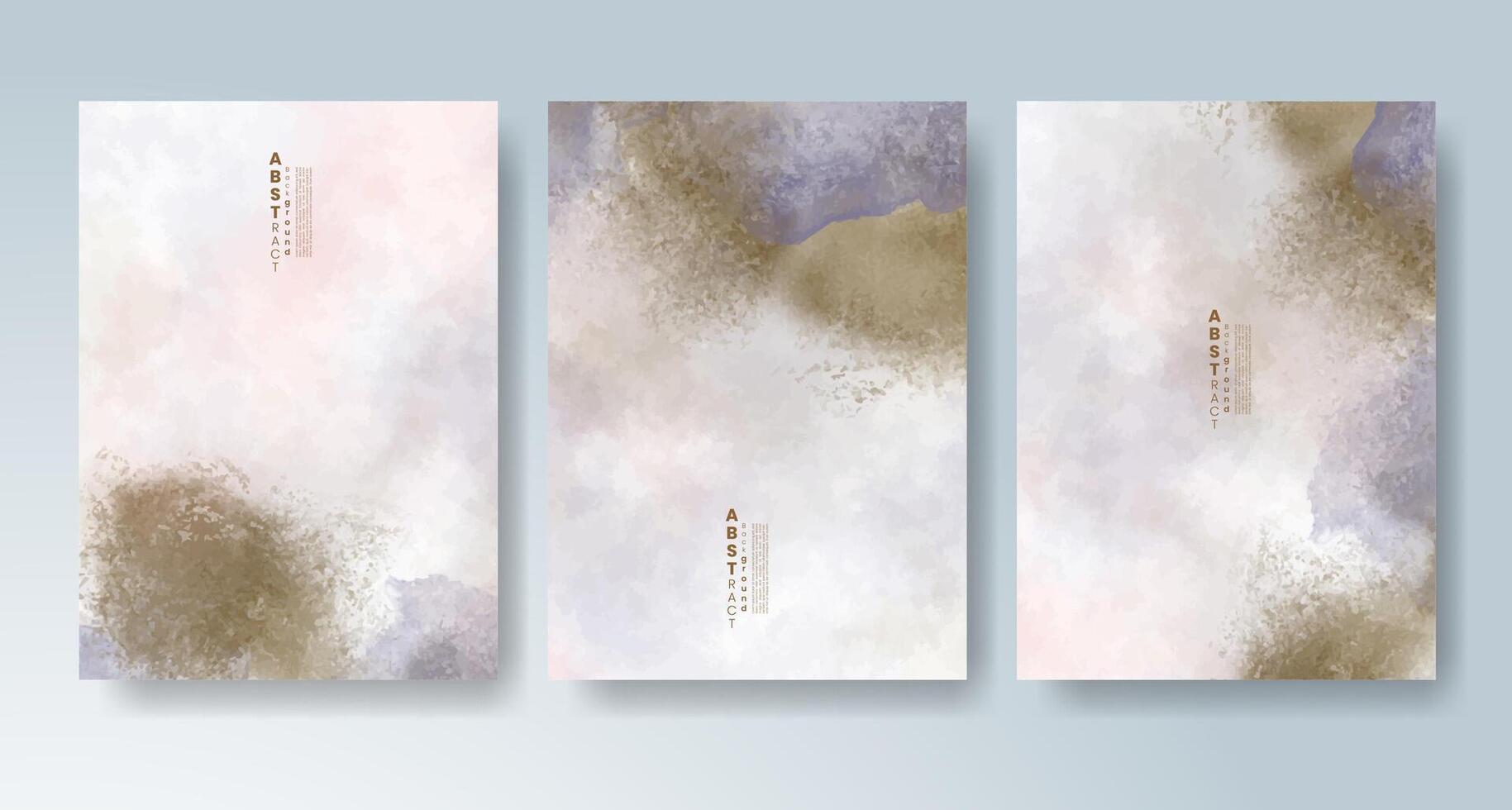 Hand-drawn watercolor elements in card design. vector