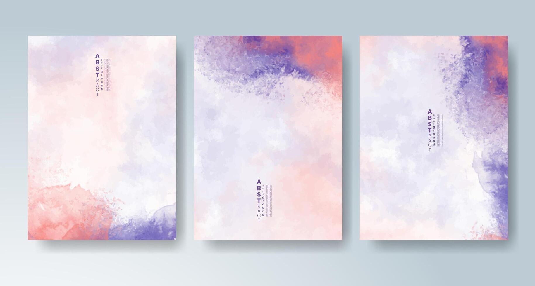 Vivid and abstract watercolor art on greeting cards. vector