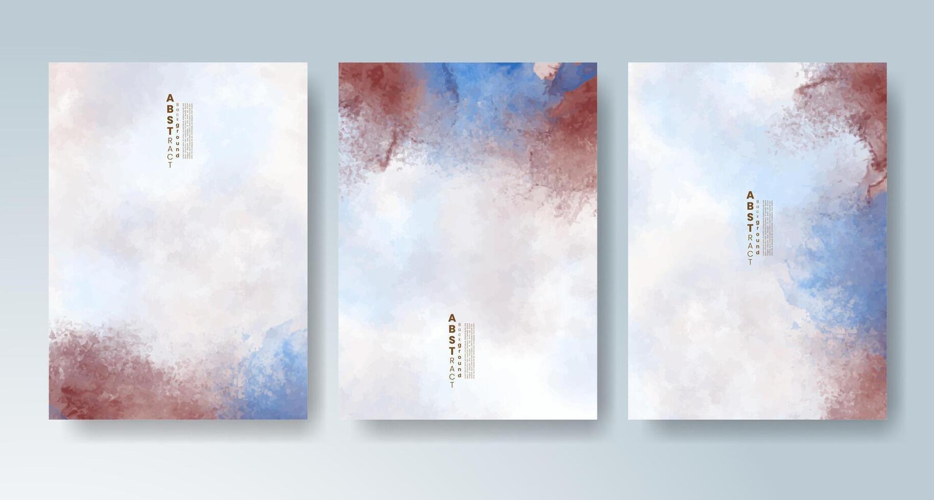 Watercolor art cards with a handcrafted feel. vector