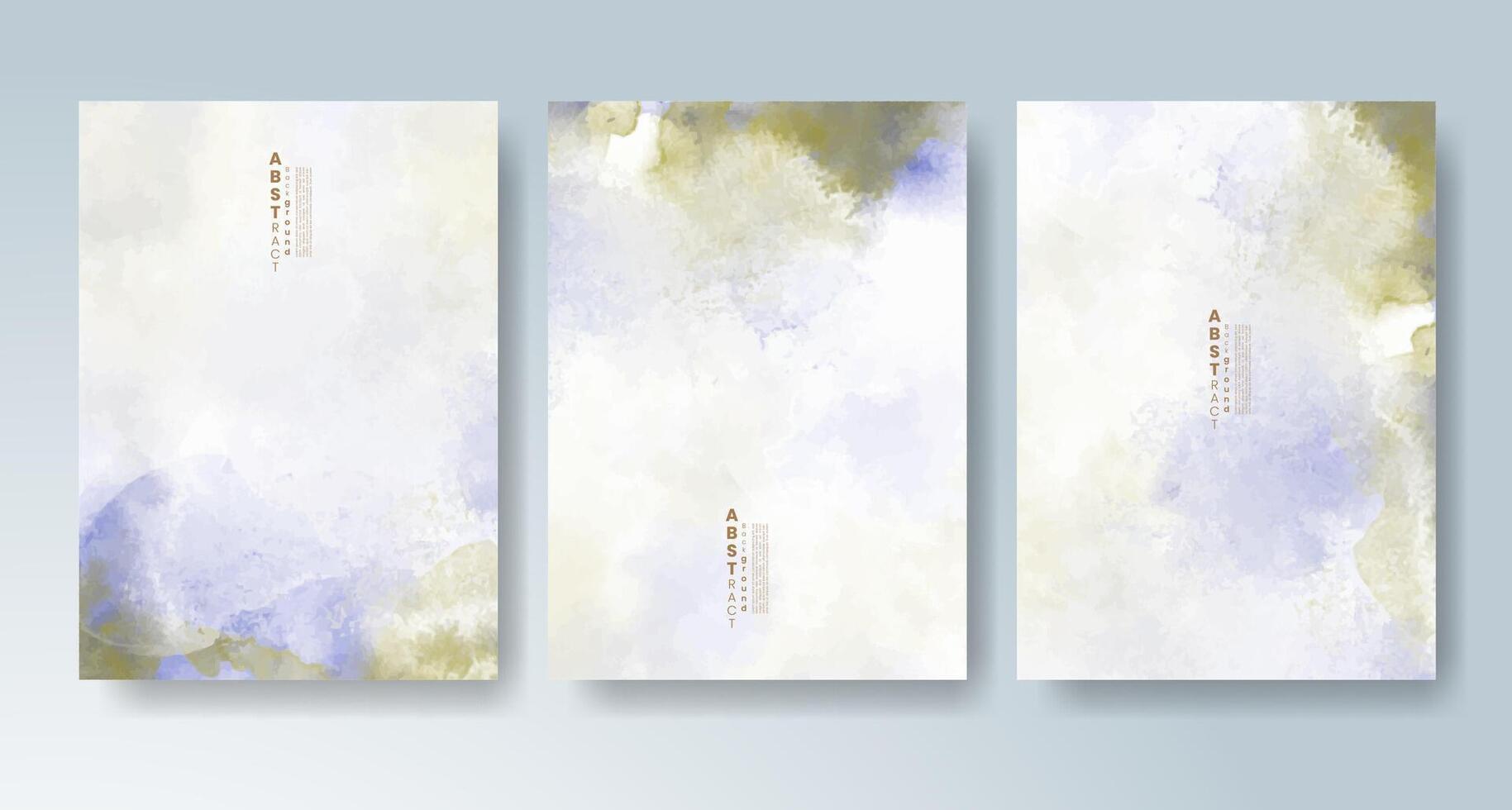 Unique cards with fluid watercolor compositions. vector