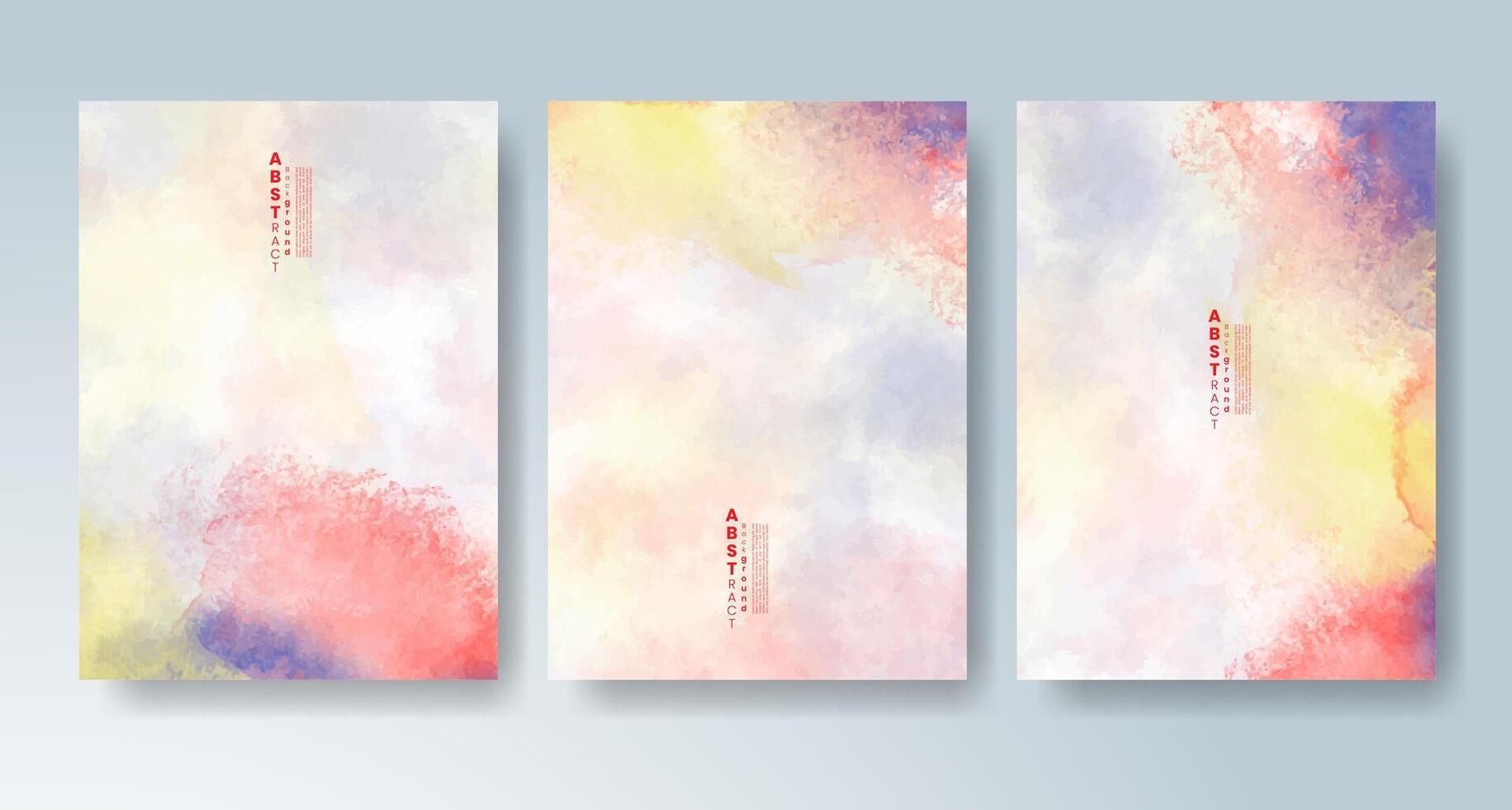Cards with vibrant and smooth watercolor gradients. vector