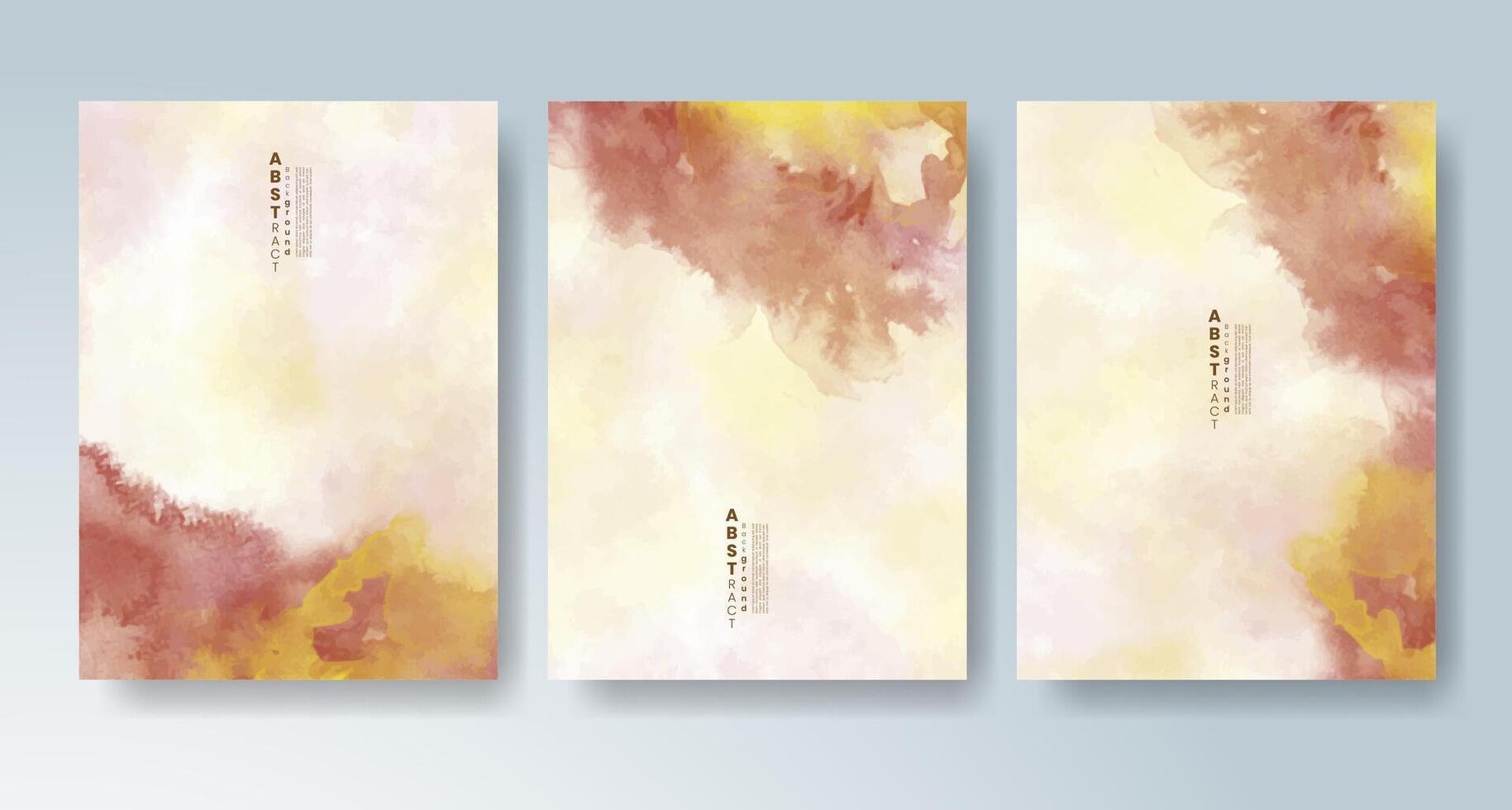Playful mix of colors in watercolor card backgrounds. vector