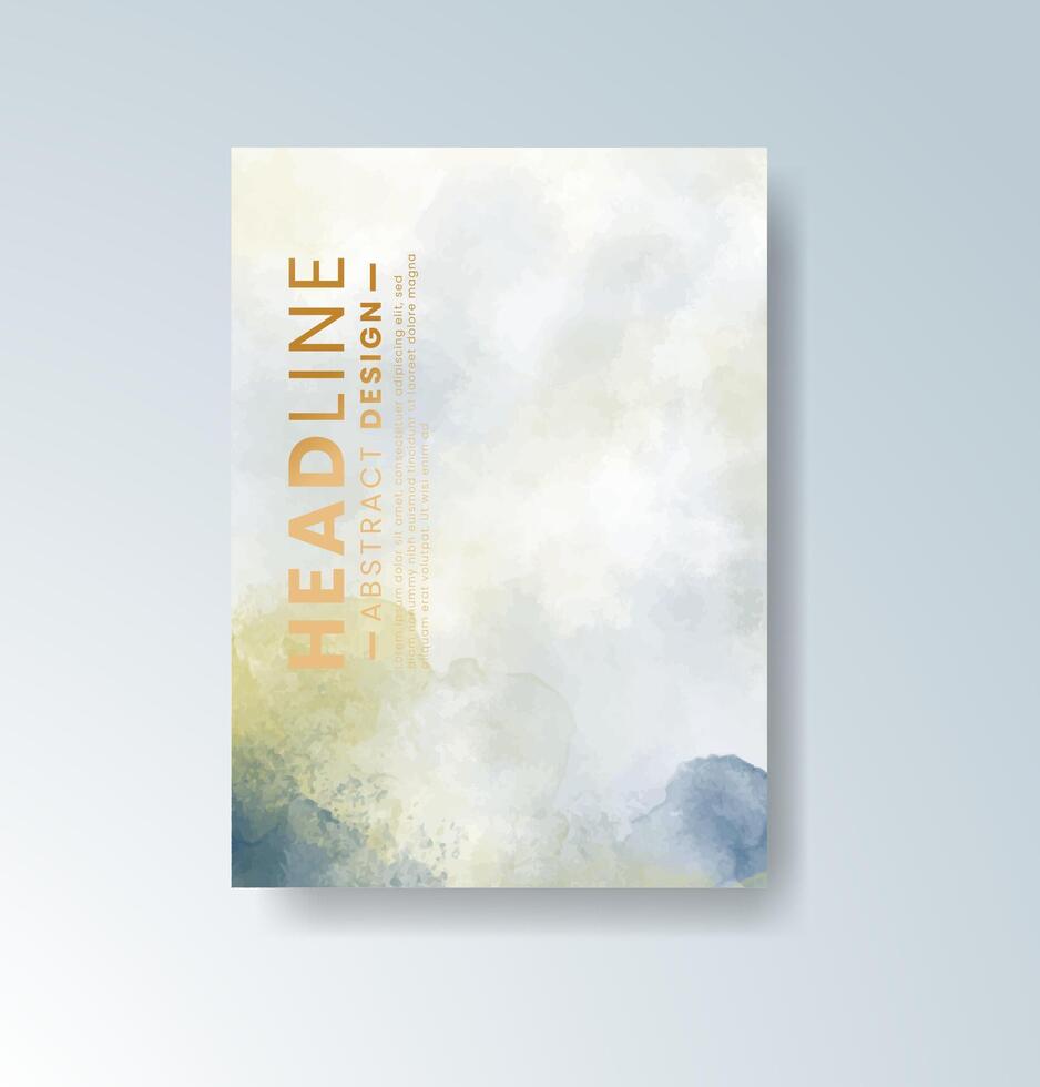 Artistic wave of watercolor behind each card. vector