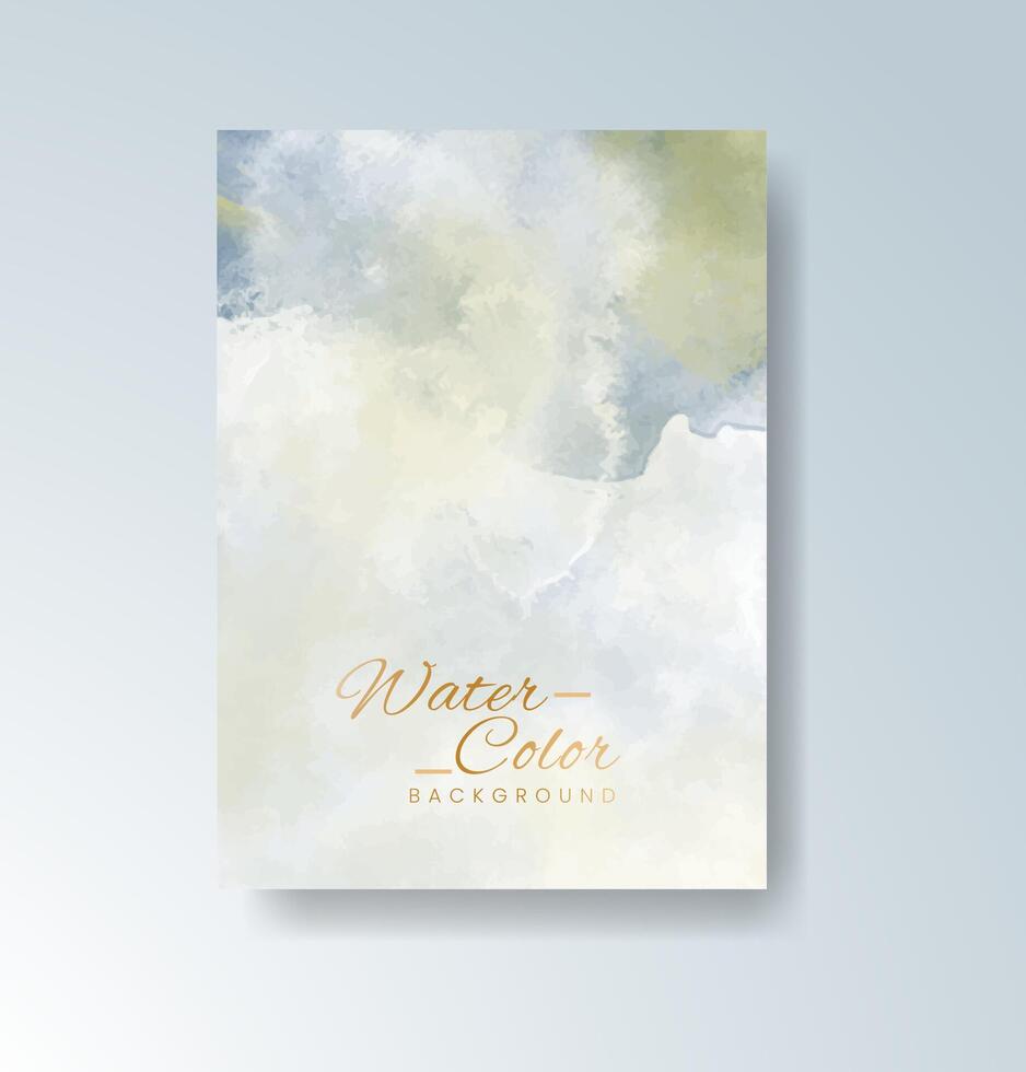 Expressive watercolor blending across card faces. vector